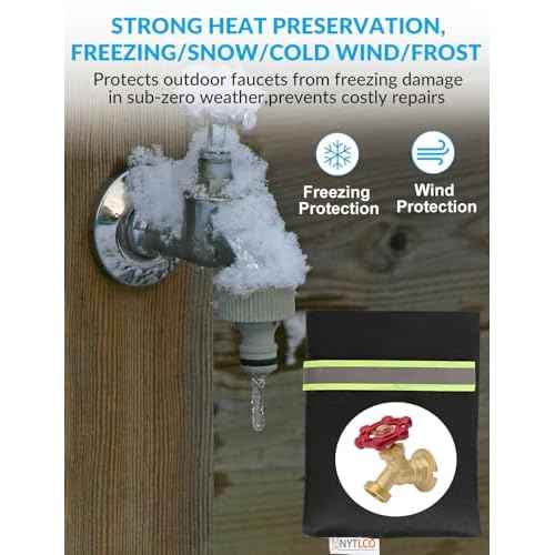 2Pack Outdoor Faucet Covers for Winter,8.3" H x 6.7" W Hose Bib Covers for Winter Freeze Protection, Outside Spigot Cover Insulated Waterproof Water Pipe Protector (Black-2Pack)