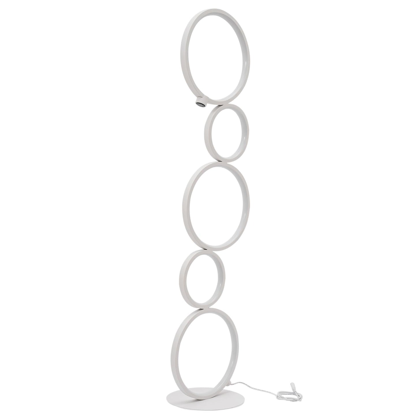 SpaceBovae Modern 5-Circle Ring-Style Floor Lamp, Artistic Trendy Design Ring Standing Lamp, One-Touch Switch Led 5 Ring Floor Standing Tall Lamps for Living Room,Ideal for Home and Office