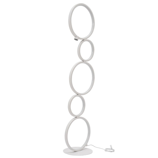 SpaceBovae Modern 5-Circle Ring-Style Floor Lamp, Artistic Trendy Design Ring Standing Lamp, One-Touch Switch Led 5 Ring Floor Standing Tall Lamps for Living Room,Ideal for Home and Office