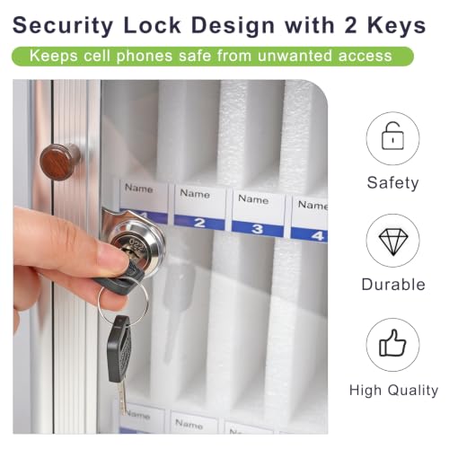 Loghot Silver Aluminum Cell Phone Lock Box with 12 Slots & Keys