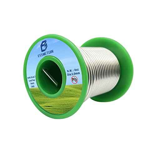 Lead Free Solder Wire(Sn99.3Cu0.7) For Plumbing Solder/Stained Glass/Crafts/Jewelry 217¡É Melting Point 2.0MM No Flux,ROHS(8oz)
