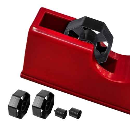 Housoutil Tape Dispenser Core, 3 Sets Replacement Tape Dispenser Wheel, Replacement Core and Wheel, Black Organizer Roll Insert for Home Shop Office School