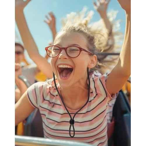 BILIONE Braided Glasses Strap, Eyeglasses & Sunglasses Lanyard Cord for Men Women, Black Eye Glasses Holders Around Neck for Sports, Adjustable Eyewear Retainer Safety String Rope, Pack of 3