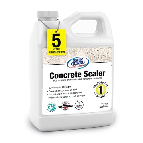 Rain Guard 1 Gallon Concrete Sealer - Natural Finish, Deep Penetrating Waterproofing