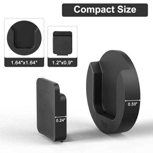 Black Magnetic Remote Control Holder Wall Mount 4 Pack - Easy Access & No Drill