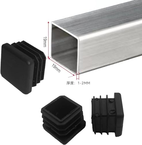 LOUZAGO 32 Pack Square Tubing End Caps 3/4 Inch (19x19mm) Plastic Covers