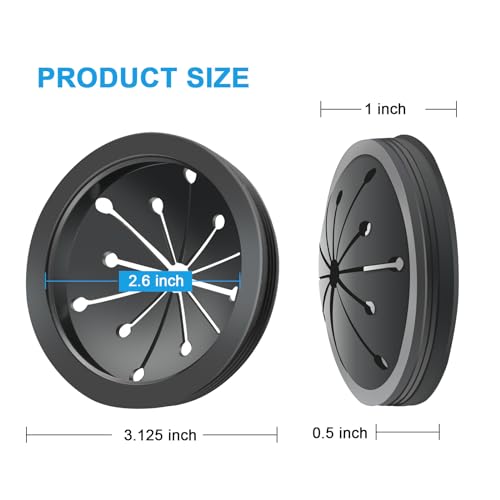 Black 3 Inch Garbage Disposal Splash Guard Cover for Sink - Dincerpen
