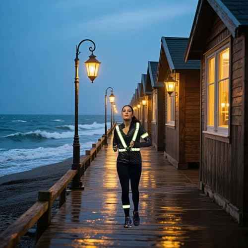 High Visibility Reflective Vest for Running at Night, Adjustable Safety Vest for Men Women, Lightweight Breathable for Jogging Cycling Walking