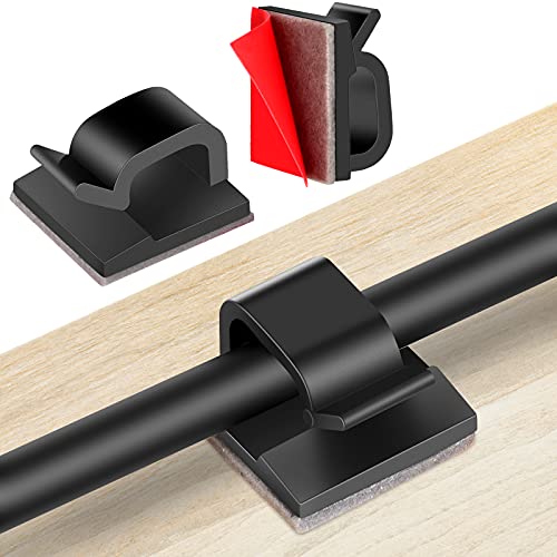 TidyHelper Black Small Adhesive Cable Clips 60 pcs for Wire Management