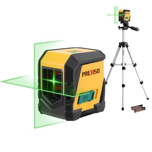 Prexiso 65Ft Self-Leveling Laser Level with Tripod Extension, Green Beam