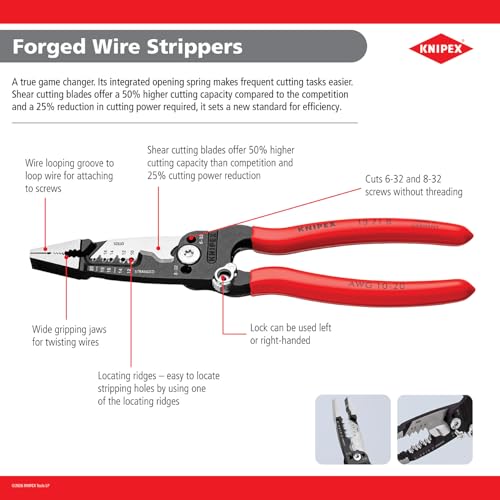KNIPEX Forged Wire Stripper 8-Inch with Comfort Grip - Pack of 1