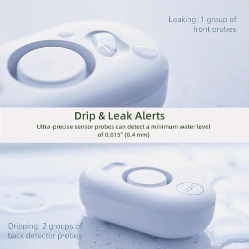 METAK White 5 Pack Water Leak Detectors with 100dB Alarm for Home Basement