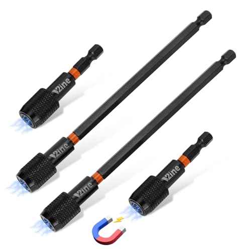 4Pcs Magnetic Quick Release Bit Holder Adapter: 2Pcs 6inch + 2pcs 2.5inch Long Drill Bit Extension for Impact Driver