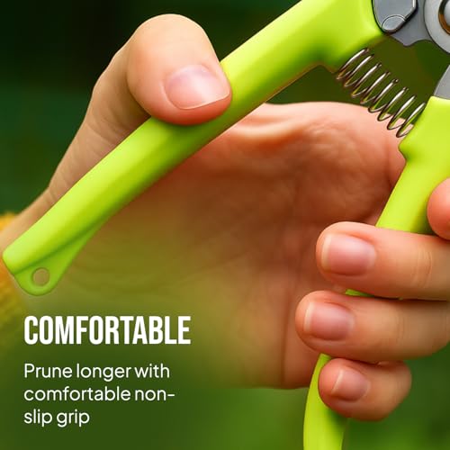 Craft911 2-Pack Stainless Steel Gardening Pruning Shears & Snips - Durable, Ergonomic, Safety Lock, Combo for Gardening & Landscaping