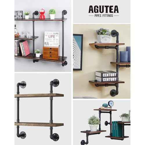 Black Durable U-Clamps Metal Pipe Clamps Double Hole Double Hole Pipe Strap DIY U-Bracket (Pack of 6) (1/2 INCH)