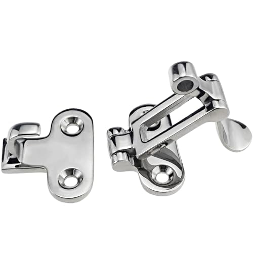 Stainless Steel Hasps Marine Grade 316 SS Boat Latches Heavy Dudy Door Latch with Screws (B-2 Pack)