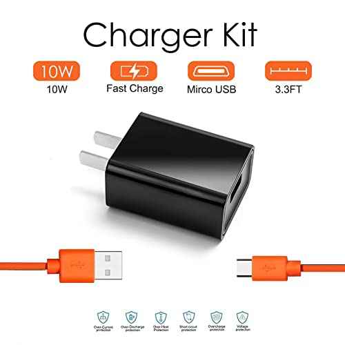 Fast Wall Charger Charging Cable Cord & Replacement Ring Doorbell Screwdriver Fit for Ring Video Doorbell (Released in 2020) 2/3/3 Plus/ 4 Spare kit, Peephole Cam, Doorbell Pro Battery Camera (Orange)