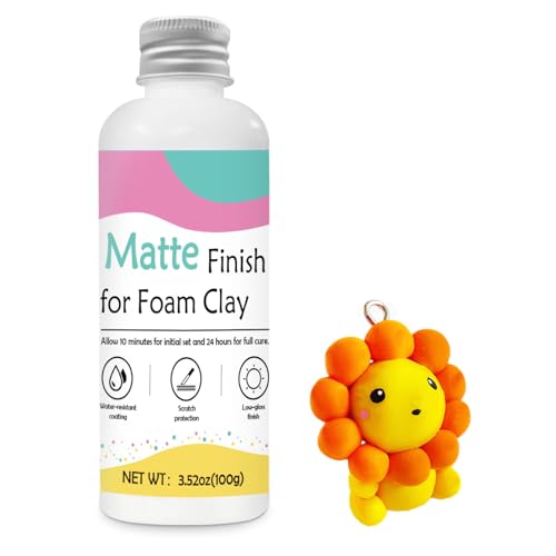 Foam Clay Varnish 100ml, Waterproof Matte Effect Foam Clay Air Dry Varnish, Prevent Cracking Oxidation Long-Term Protection