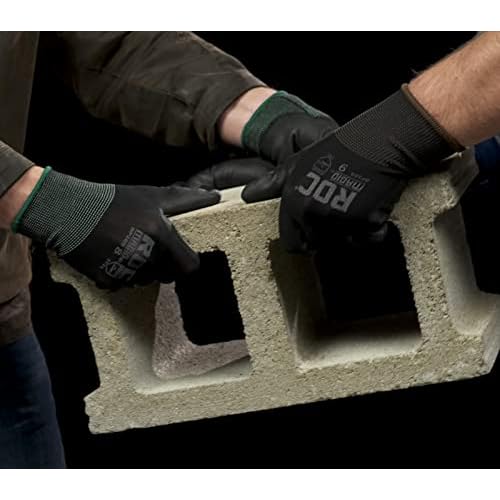 MAGID ROC Lightweight Polyurethane Palm Coated Work Gloves, 12 Pairs, BP169