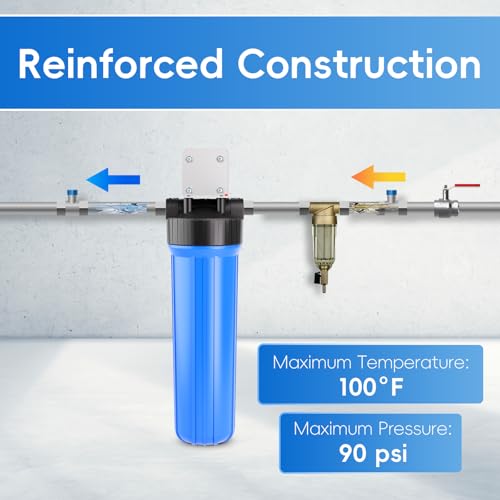iSpring HB28B 20-Inch Whole House Water Filter Housing with Pressure Release, Universal 4.5" Diameter