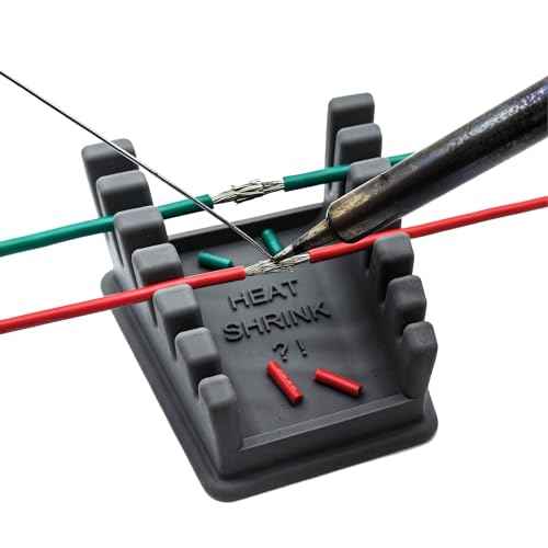 Upgraded Silicone Soldering Stand, Helping Hands Soldering Station, Soldering Wire Holder with 6 Slots - Third Hand Soldering Iron Stand for 32AWG to 12AWG Wires(Only Stand), Dark Grey, 1 Pcs