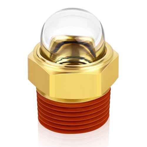 Fanovo Set Of 1 Dome Oil Sight Glasses£¬1/2'' NPT Brass Surper Transparent Dome Oil Sight Plug Sanitary Sight Window for Tanks, Air Compressors, Pumps, Piping System, Automotive Industries lab Equipmen