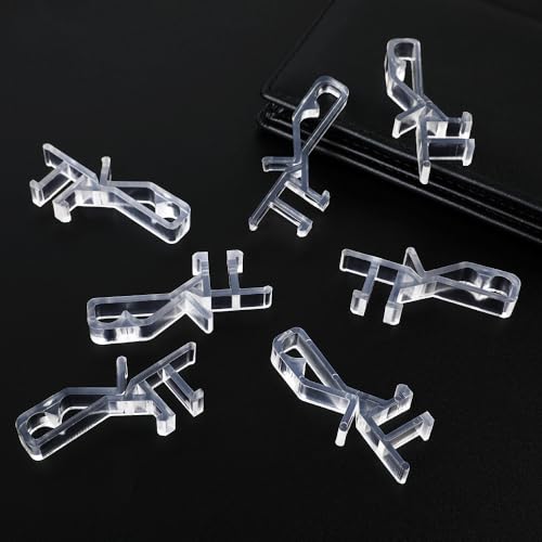 12 pcs Clear Plastic Valance Clips 1-7/8 inch for Hidden Channel Blinds - Takngjd