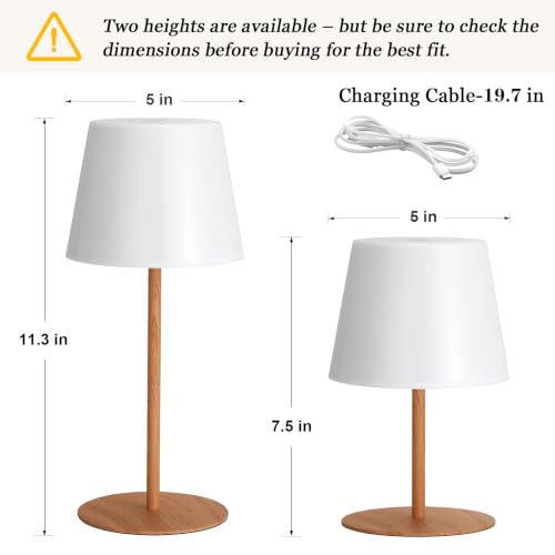 Kakanuo Rechargeable Waterproof Shower Lamp - Wood Grain, 11in Cordless Bathroom Light