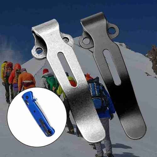 2 Pack Deep Carry Pocket Clips with 4 Pieces Screws, Pocket Knife Clip Compatible with Bug-Out 535£¬Stainless Steel Knife Pocket Back Clip,Anodized Finish£¬Replacement for Benchmade Bugout 535 and More