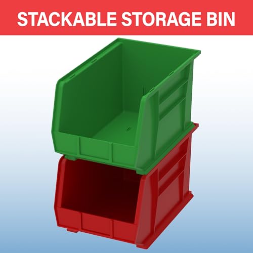 AkroBins 18x11x10 Plastic Storage Bins, Blue, 6-Pack - Akro-Mils 30260, Stackable