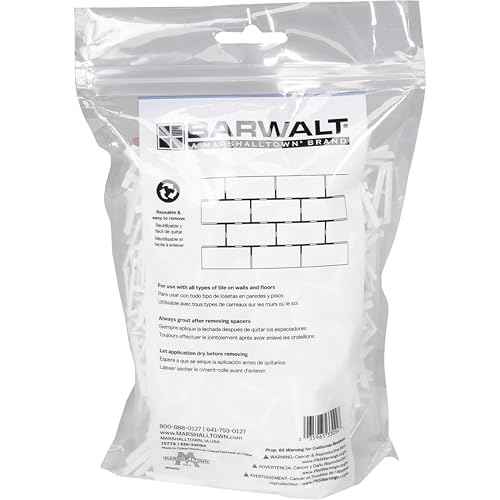 BARWALT Precision Tile Spacers, 1/16 Inch Tile Leveling and Grout Installation Tool, 1000 Pack, 15TTS