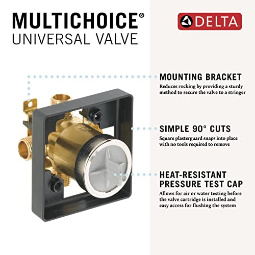 Delta High Flow MultiChoice Universal Shower Valve Body with Screwdriver Stops