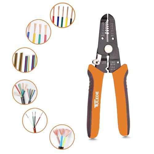 3 In 1 Wire Stripper Tool, 7.5 Inch Wire Stripper/Cutter/Crimping Tool for 10-20 AWG Solid and Stranded Wires, Come with Safety Lock & Invisible Spring, Made of 65Mn for Durability