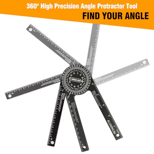 Allwin 7 Inch Aluminum Miter Saw Protractor – Precision Angle Finder for Inside/Outside Corners