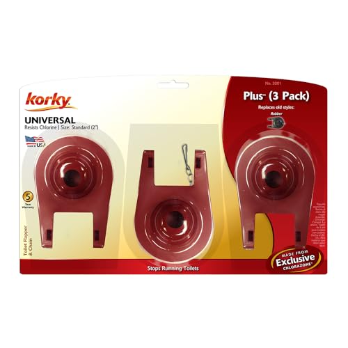 Korky 2-Inch Toilet Flapper - 3 Pack Universal Replacement Seals