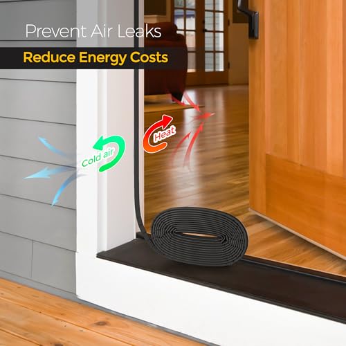 Ravinte Weather Stripping Door Seal 26 FT Black Q-Shaped Foam Kerf Strip