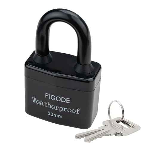 FIGODE¢ç Outdoor Waterproof Padlock, Large Heavy Duty Sturdy Covered Laminated Steel Keyed Lock, 2.2 in. Wide