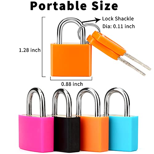 Febwind 4-Piece Multicolor Metal Keyed Suitcase Locks with Keys - Compact & Durable Travel Locks - Variation A