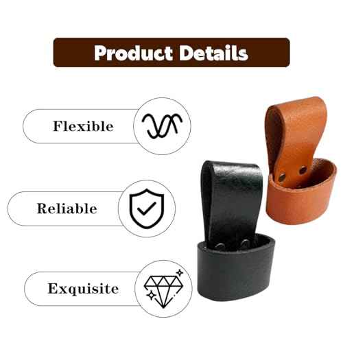2 Pcs Hammer Holster Premium Leather Axe Sheath Axe Holster Belt Loops for Outdoor