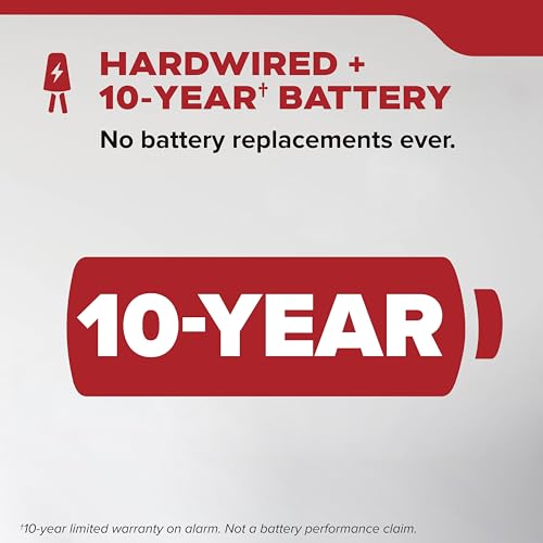Kidde Smoke Detector 20SA10 Hardwired with 10-Year Battery Backup - 1 Pack
