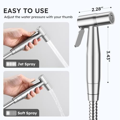 Arofa Handheld Bidet Sprayer for Toilet - Brushed Nickel, 1 Pack