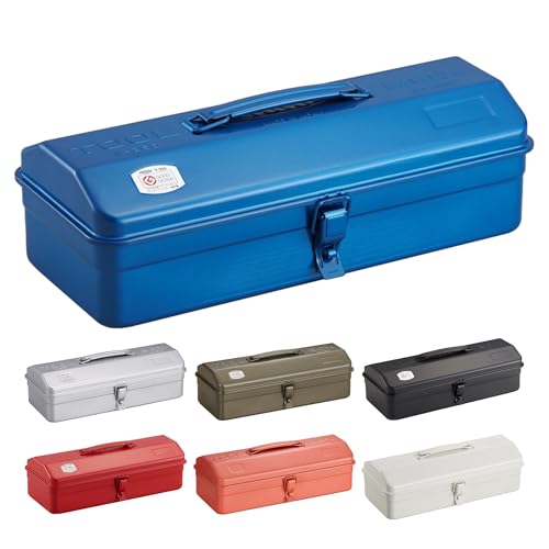Toyo Y-350 Steel Mountain Tool Box Blue - Narrow Seamless Design, 14.7 x 6.5 x 4.9 in