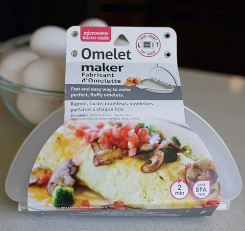 Culinary Elements 3-Egg Microwave Omelet Maker, Nonstick, BPA-Free, Dishwasher Safe