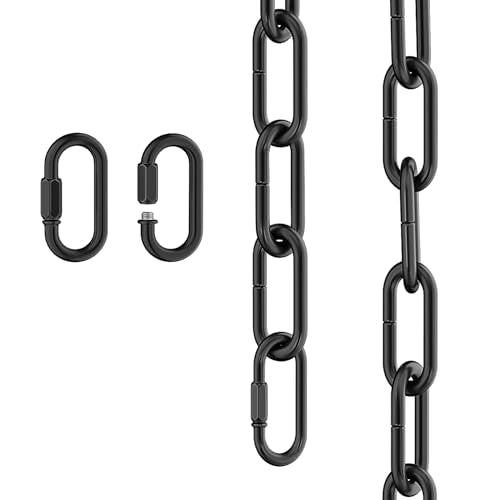 Garini 6ft Black Industrial Pendant Light Chain - Adjustable, Detachable Link, Heavy-Duty Ceiling Fixture Extension - Variation: Black / 1