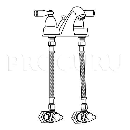 [2-Pack] PROCURU 24-Inch (2Ft) x 3/8" Comp x 1/2" FIP Faucet Hose Connector, Braided Stainless Steel Supply Line, Certified Safe (9SF24-2P)