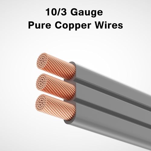 Conable 4 ft NEMA 10-30P to 3-Wire Dryer Cord, 30A 10AWG, Flat Heavy-Duty ETL
