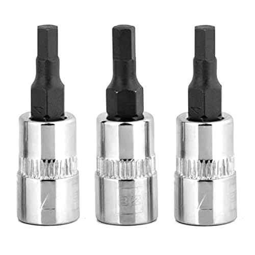BRAZEN 4mm Hex Bit Socket/Allen Driver Three Pack (1/4" Drive, Short)