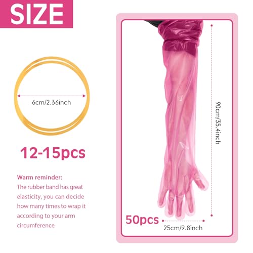 50 Pcs Disposable Dressing Gutting Gloves 35 Inch Shoulder Length Field Dressing Gloves Veterinary Insemination Glove