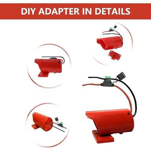 Power Wheel Adapter for Milwaukee M12 12V Battery with Fuse & Wire terminals & 14 Gauge Wire, Good Power Convertor for DIY Ride On Truck, Robotics and RC Toys