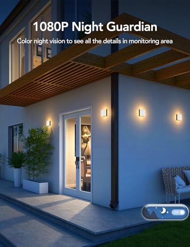 GNCC White Wireless Solar Security Camera 360° Full HD Night Vision